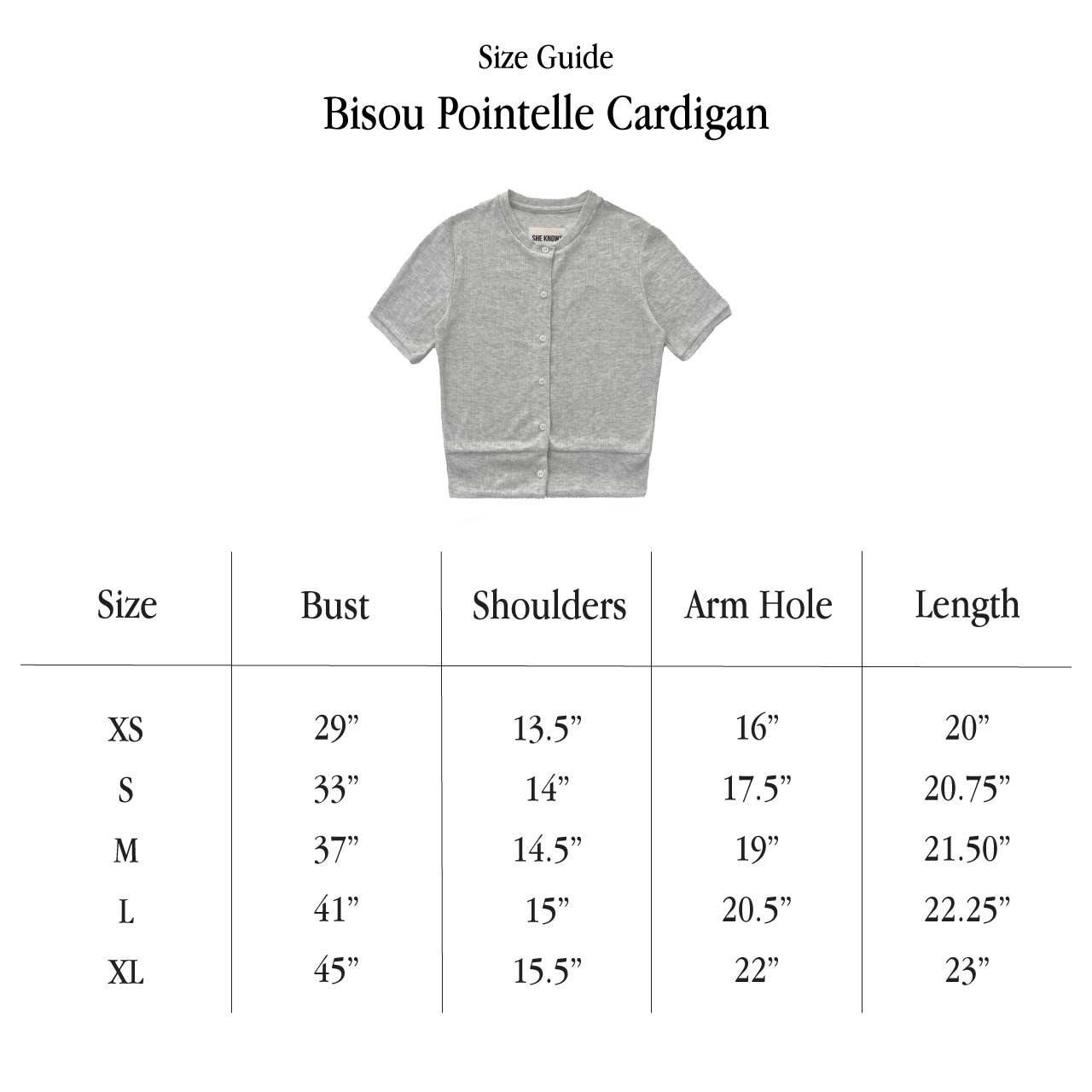 SHE KNOWS - Bisou Pointelle Cardigan