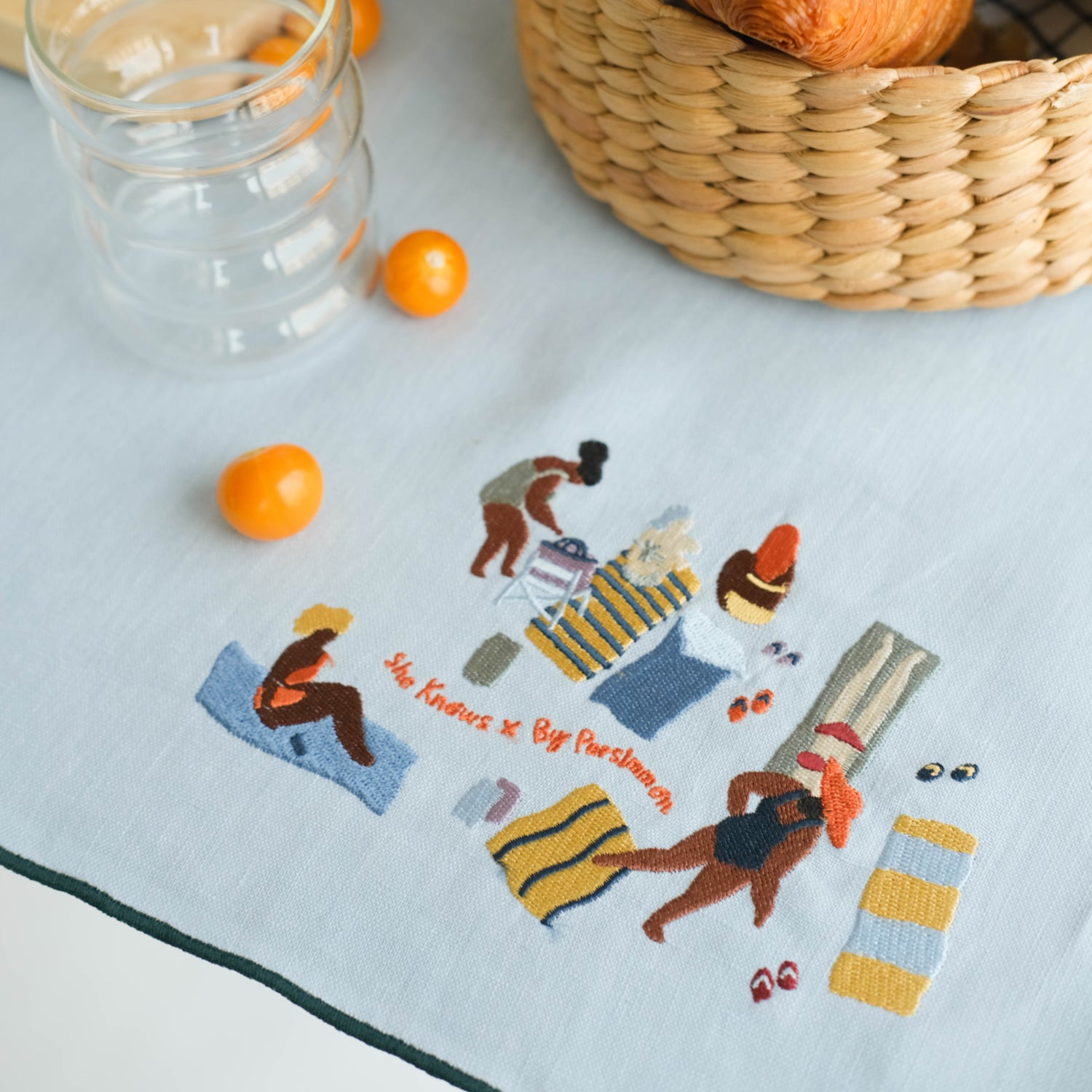 SHE KNOWS x By Persimmon - Linen Picnic Blanket (100% Linen)