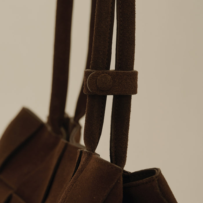 WOVEN HOLLOW BAG 24 IN LEMON YELLOW CALFSKIN